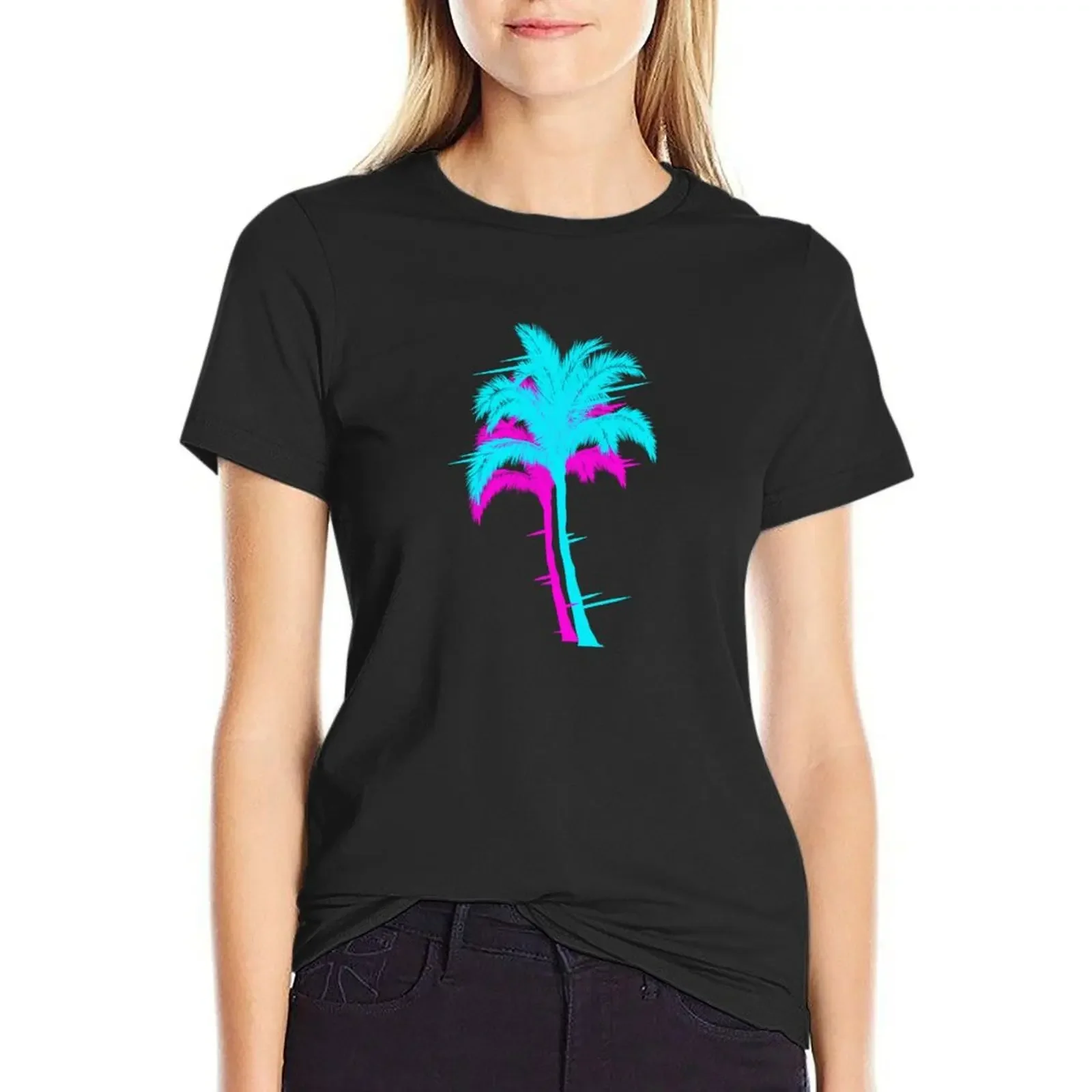 

Palm trees T-Shirt Aesthetic clothing anime clothes cute tops animal print shirt for girls tops Women