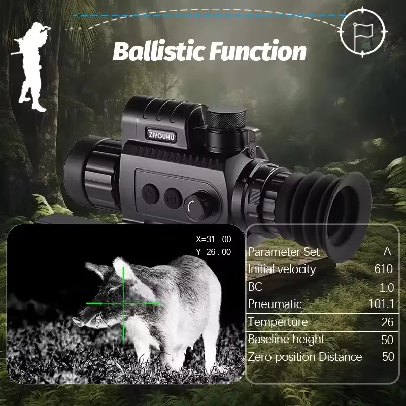 

ZIYOUHU ZS-JL Thermal Imaging Night Vision Device HD Infrared Cross-Shaped Glasses with Built-In Laser for Full Night Vision