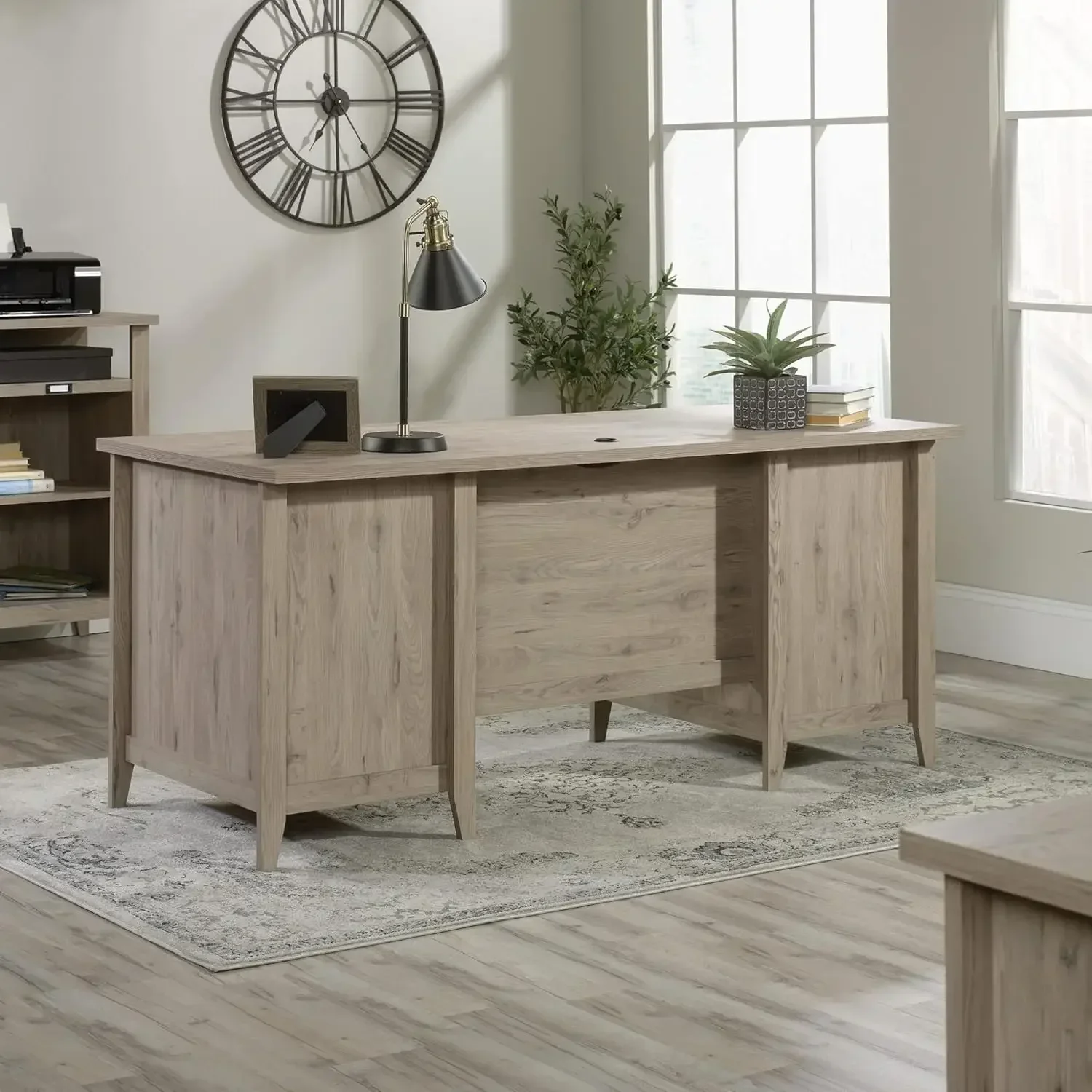 

Summit Station 66"W Executive Computer Desk, Laurel Oak