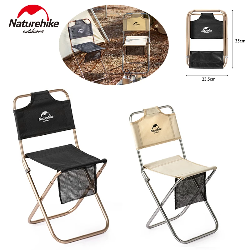 Naturehike Fishing Chair Outdoor Camping Folding Backrest Stool Ultralight 398g Aluminium Alloy Bearing 75kg Portable 600D Chair