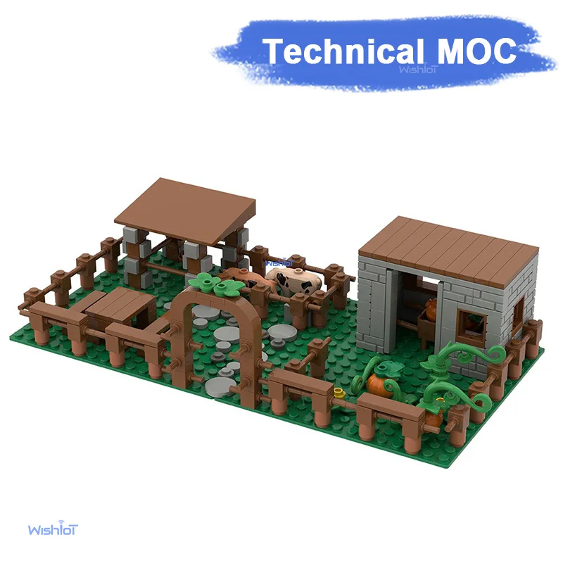 

Набор строительных блоков MOC «Ферма и скотоприют» из 303 деталей: средневековый загон для овец, свинарник, огород с тыквами, ландшафтный коттедж, кирпичная игрушка для детей