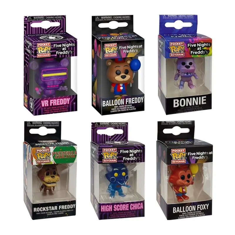 Funko Pop em promoção: Freddy, Bonnie, High Score, Chica, Balloon, Foxy, Freddy Action Toy Figures, Pocket Pop, Keychain Collection Model.