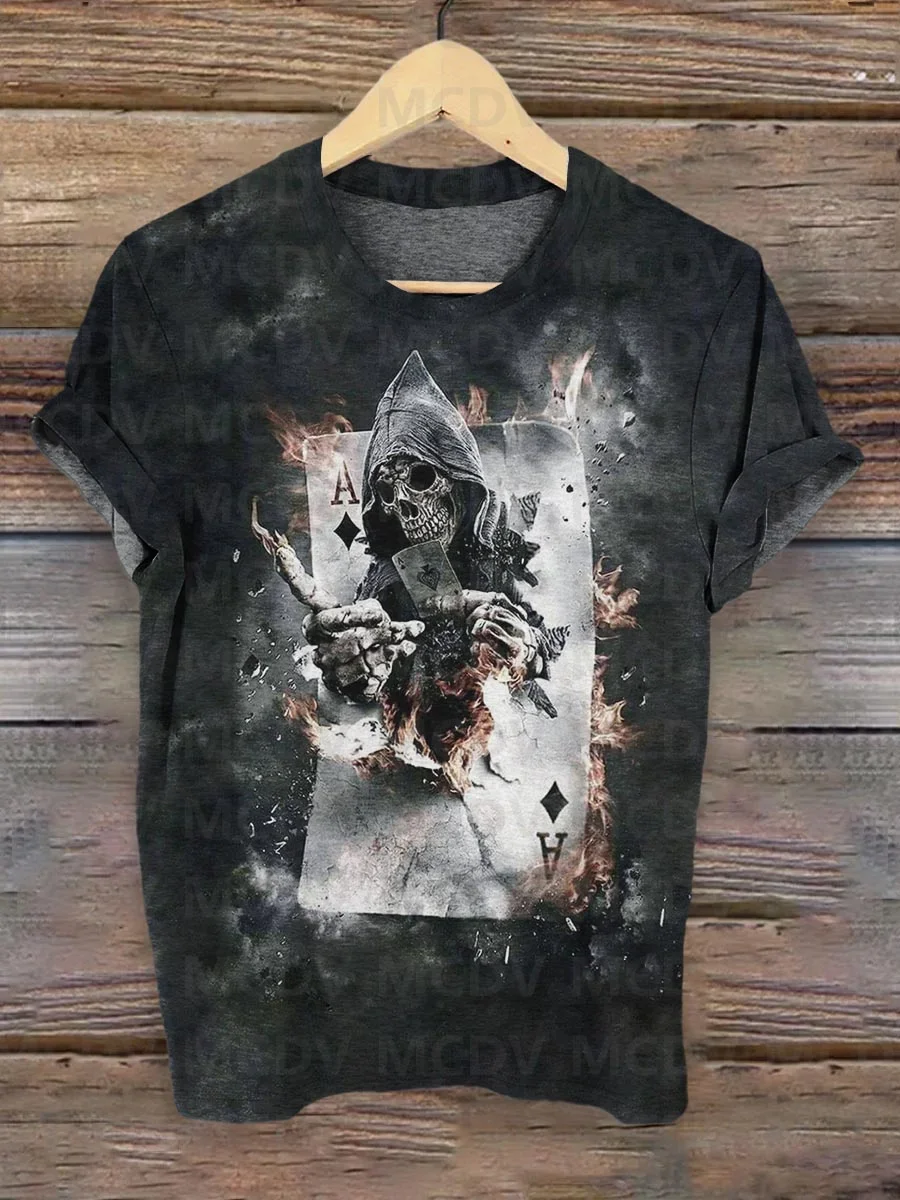 

Punk Grim Reaper Gothic Art Pattern Print T-shirt 3D Printed men's T Shirt