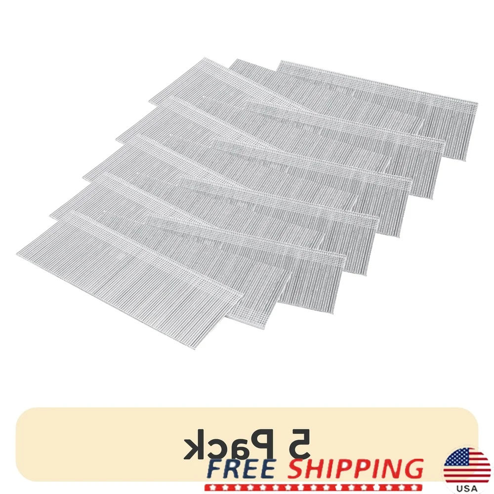 

5 Pack 18 Gauge 2 Inch Glue Collated Brad Nails 1000 Count Solid Steel Durable Fasteners Trim Furniture Construction