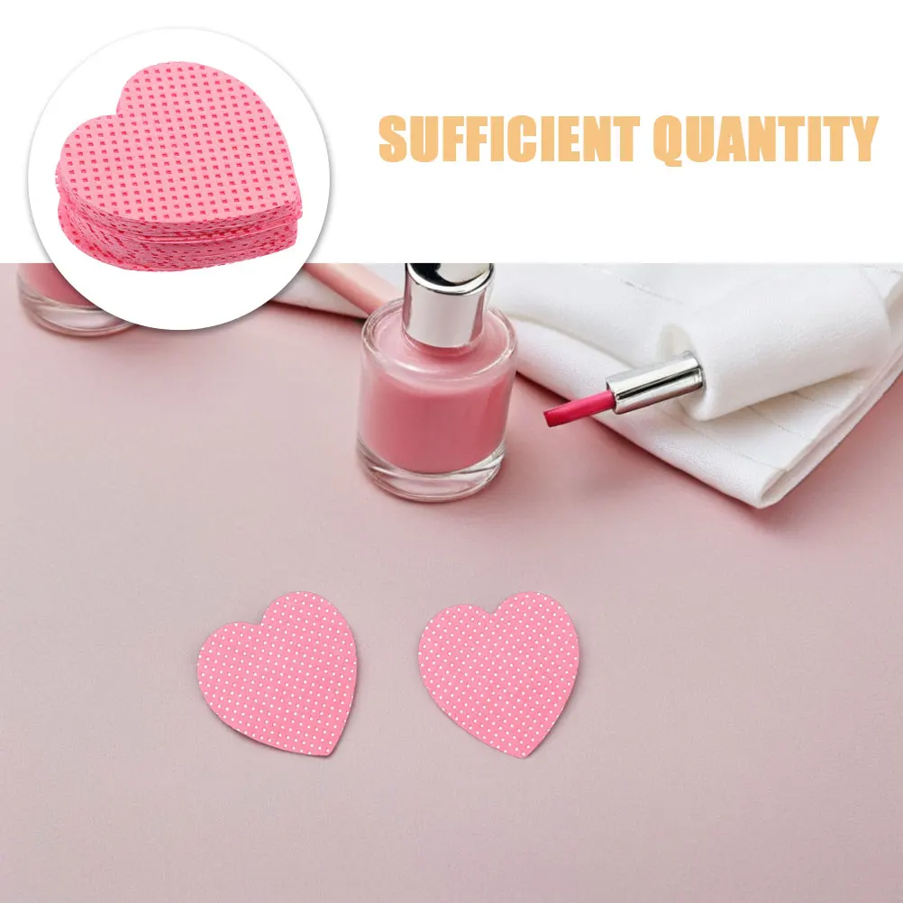 4 boîtes de lingettes pour ongles en forme de cœur, sans peluches, pour le retrait des ongles en gel et en acrylique, coton doux, jetables, tampons nettoyants pour ongles pour le vernis