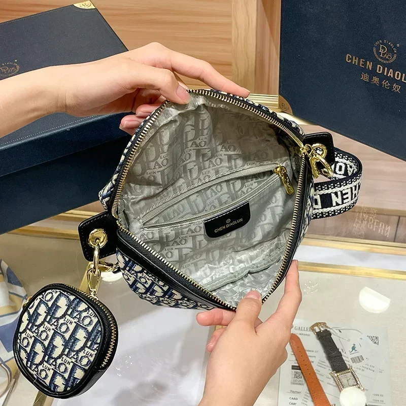 Vintage Shoulder Bag Women'S Printed Letter Crossbody Chest Bag With Adjustable Strap Designer Luxury Soft Leather Waist Packs