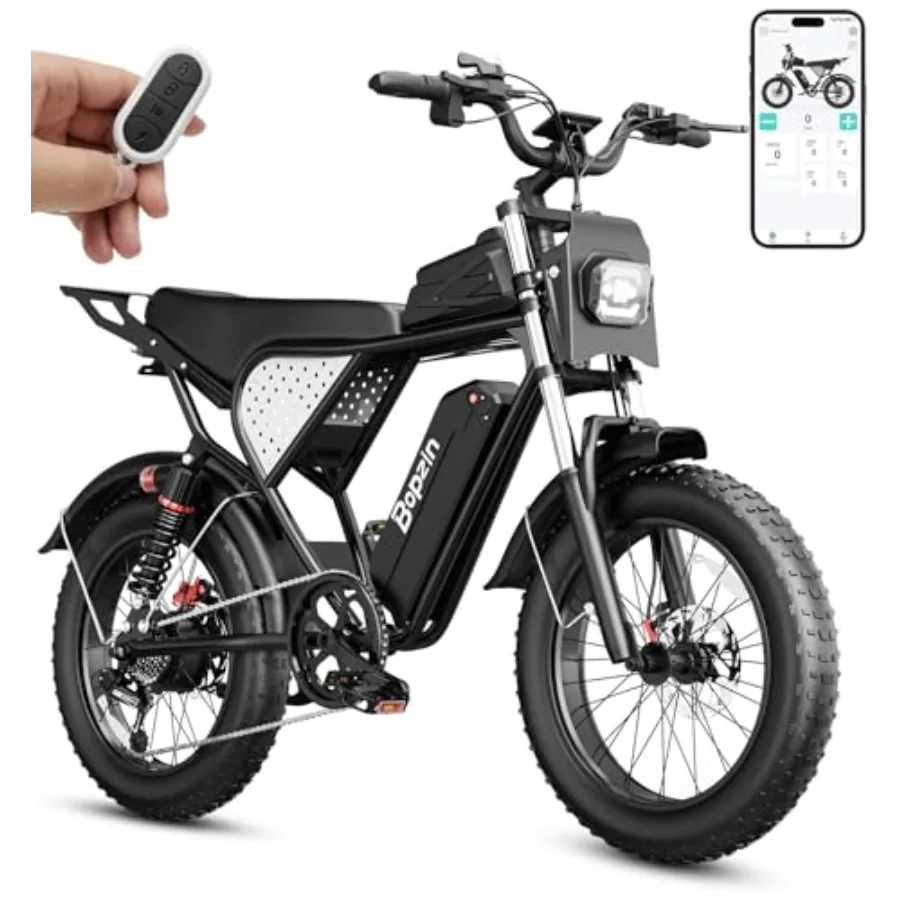 

Electric bike for urban commuting: aluminum alloy frame, matte black finish, 1500W peak motor with 35MPH speed and 80-mile rang