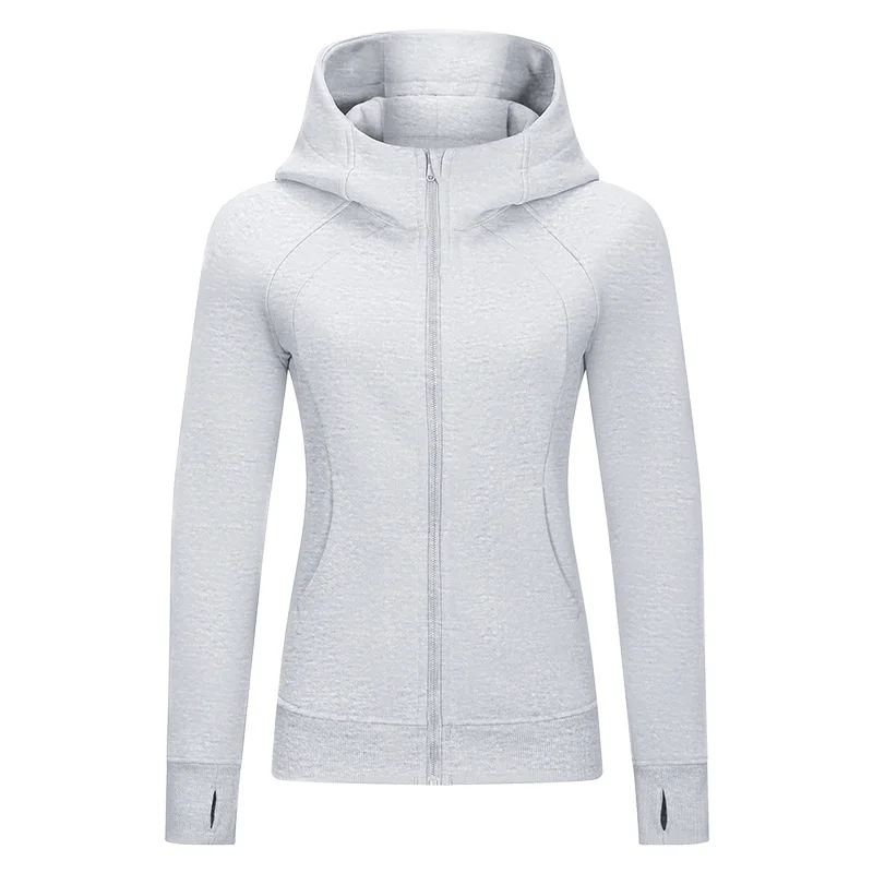 Manteau de sport à capuche pour femme, veste de yoga décontractée, manteau d'entraînement de fitness, vêtements de plein air, épais et chaud, nouveau