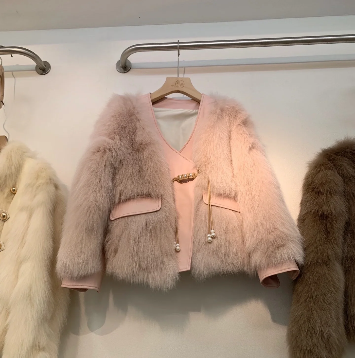 High-End Short Fur Jacket Women's Fake  Fur Vest Integrated Leather And Fur Upper Body Cross-Border Popular Style