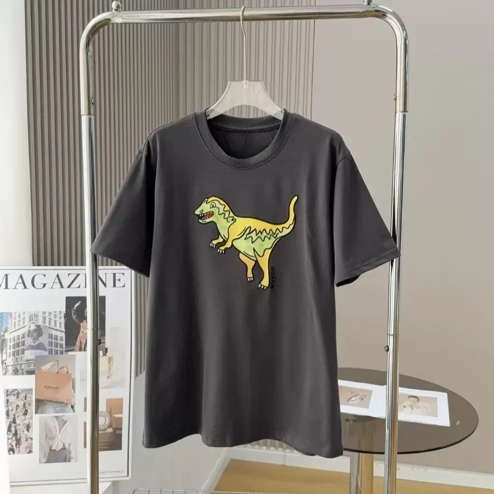 

Men's T-shirt Xia Da Dinosaur Print New Loose Short-sleeved T-shirt Cotton Short-sleeved T-shirt Comfortable Casual Men Women