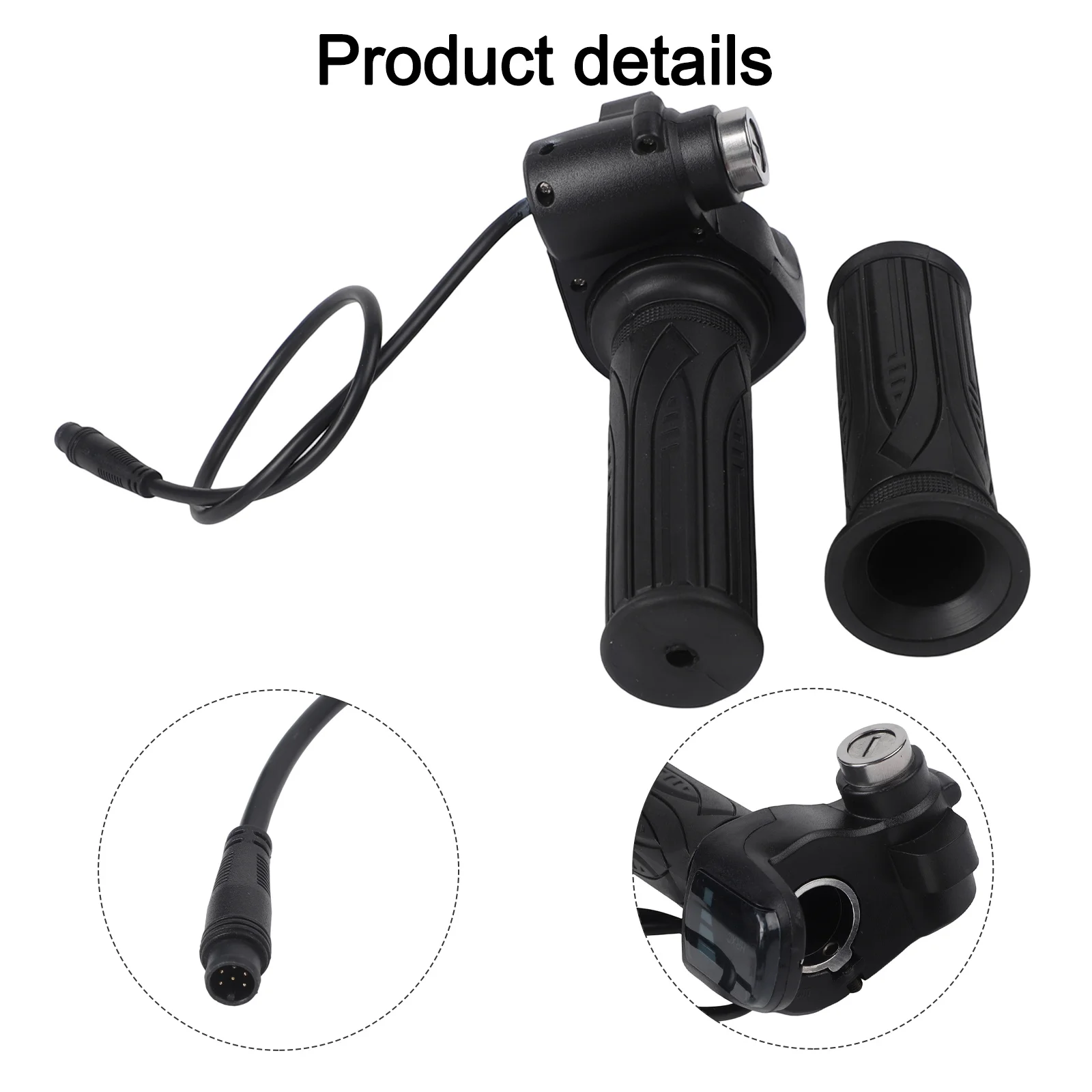 48V 48V E-bike Throttle Electric Scooter Throttle Control Handlebar Display ABS Rubber Construction Suitable For 48V Systems