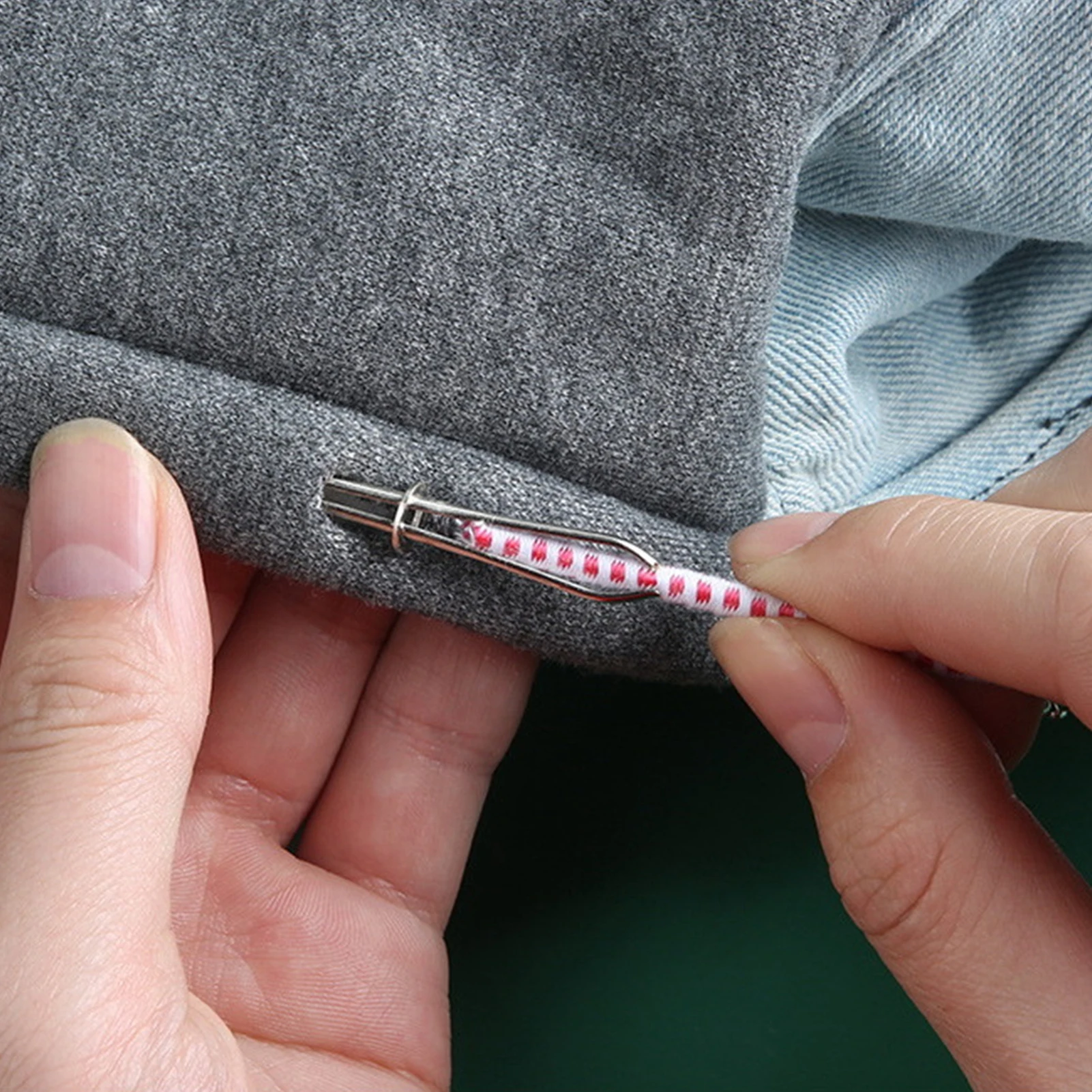 Elastic Band Threader for Waistband Sewing with Ergonomic Handle, Durable Metal Guide, Compact Design for Easy DIY Repairs