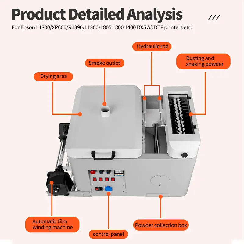 FCOLOR A3 Economic Automatic DTF Powder Shaker and Dryer Machine for Roll DTF Printer Adhesive Powder DTF PET Film Curing