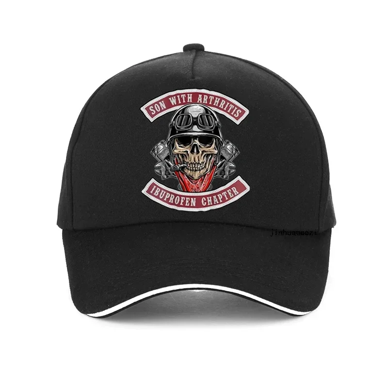 NEW Son with Arthritis Ibuprofen Chapter Old Biker Motorcycle-On Back Men Dad hat Vintage Funny Design Printed Baseball Cap