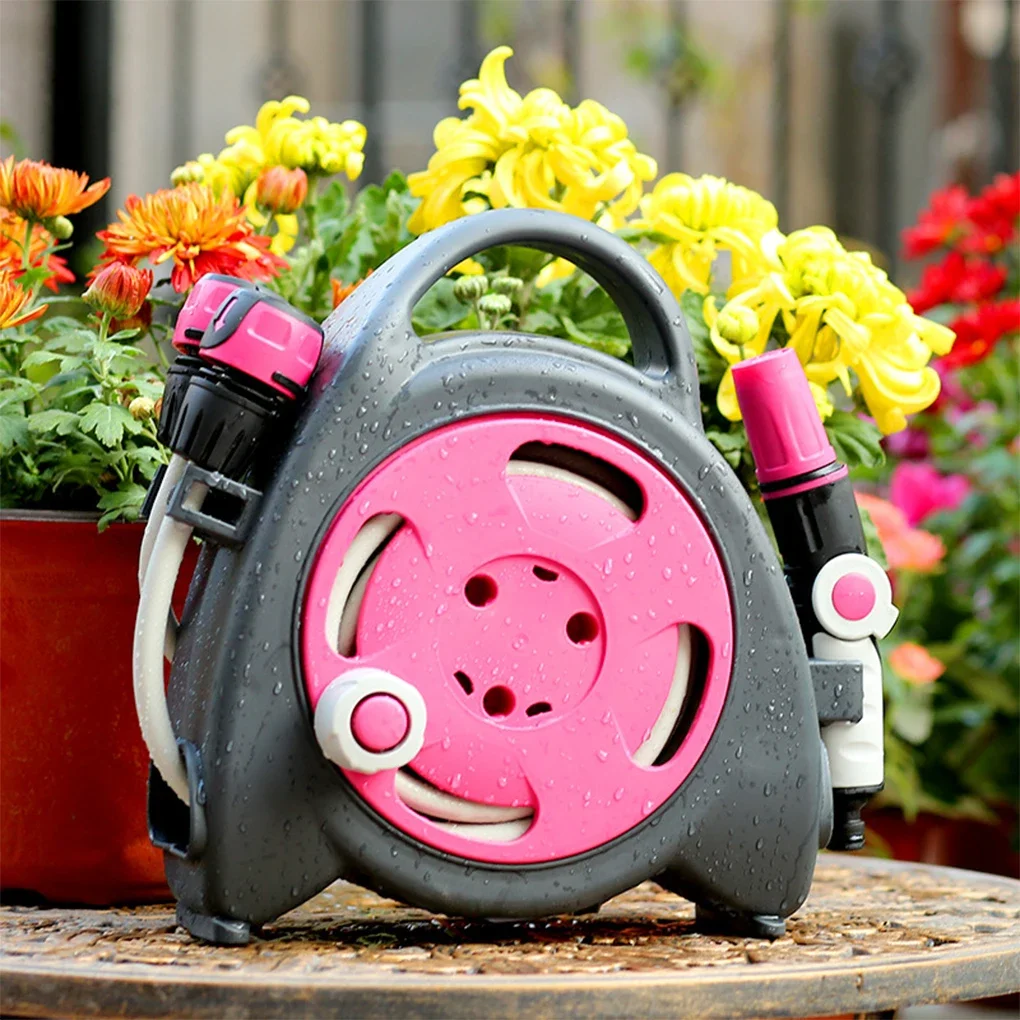 

Portable Garden Watering Hose Car Wash Water Gun High Pressure Water Pipe Storage Rack Automatic Water Hose Reel Storage Tool