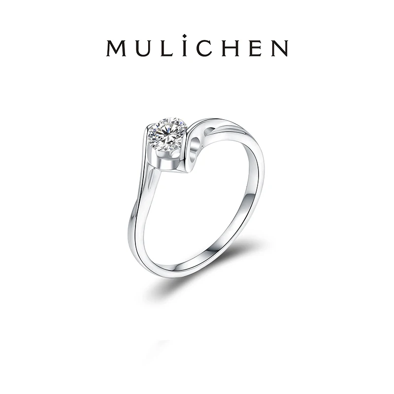 

MULICHEN 925 Solid Silver 0.5ct Lab Grown Diamond D Color VVS1 Moissanite Diamond Sparkling Wedding Party Jewelry Gift Wholesale