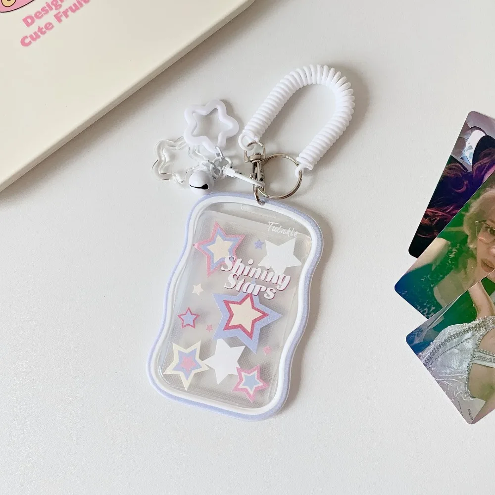 Durable with Card Holder Gradient Color Stars Idol Photo Card Storage Case 3 Inch Photocard Holder