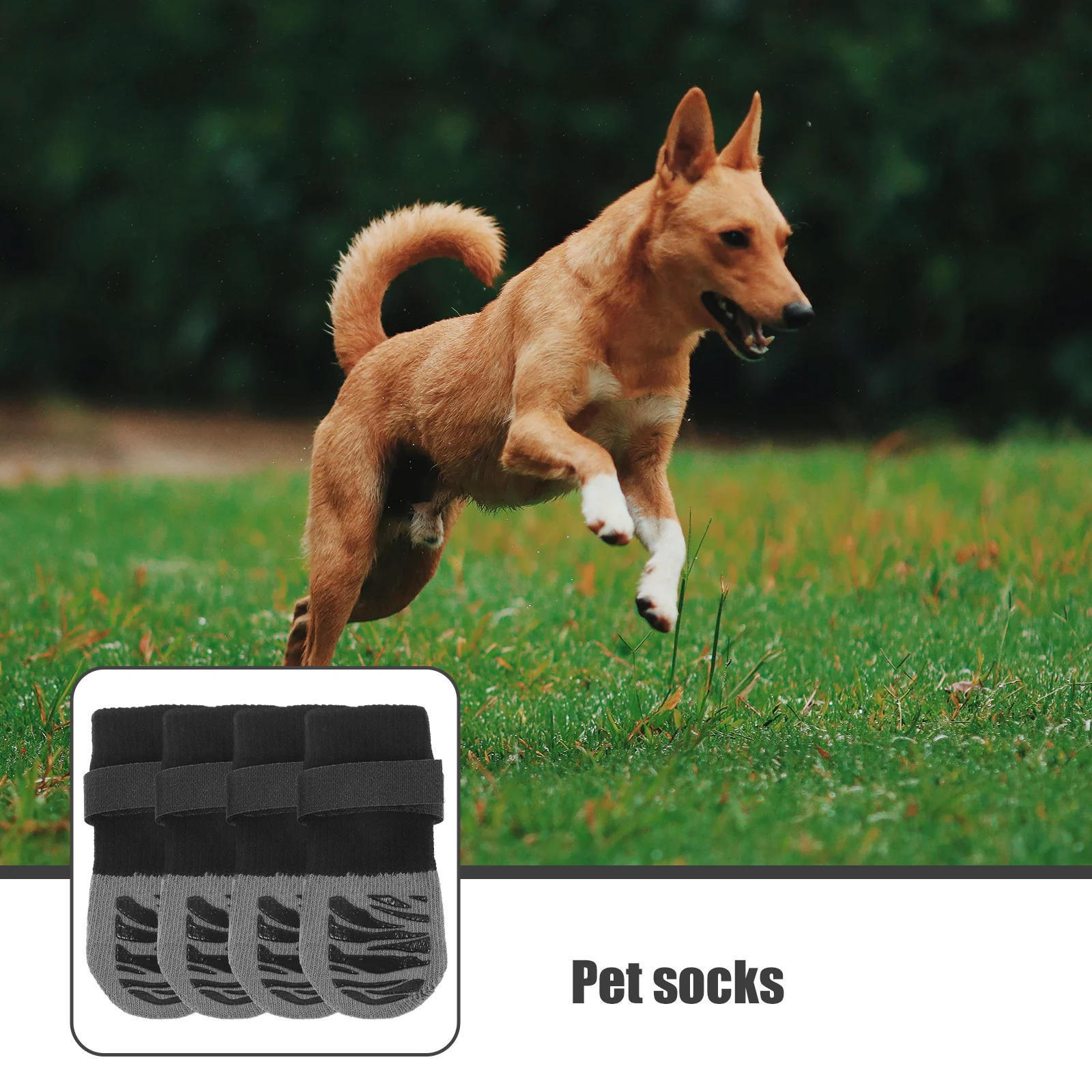 

4Pcs Pet Anti Slip Socks Nonslip Waterproof Soft Comfortable Stylish Paw Protectors for Dogs Cats Walking Running Hiking