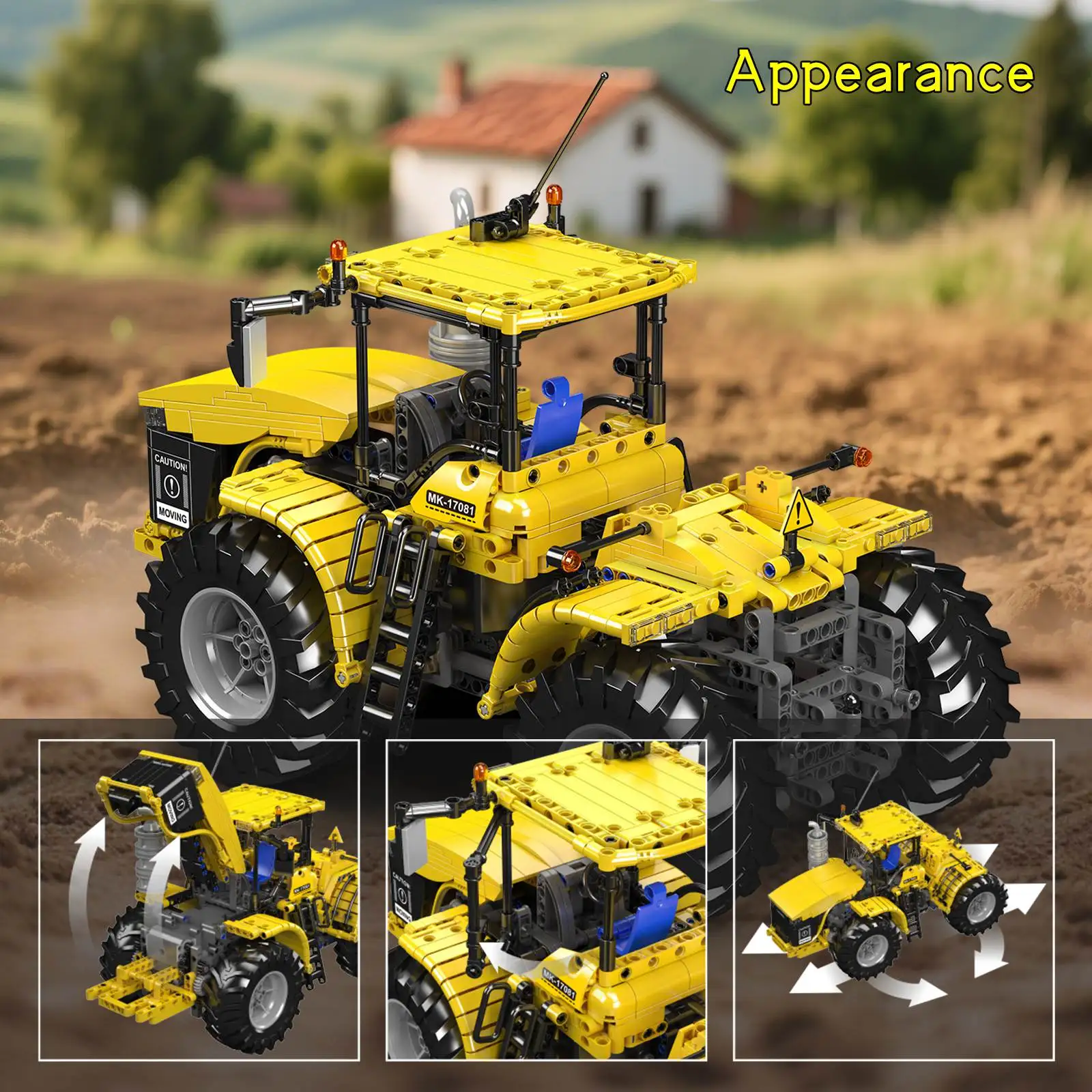 รถแทรกเตอร์แบบประกอบได้ Challenger 17081 จำนวน 1300 ชิ้น โมเดลยานพาหนะการเกษตรขนาดใหญ่ สำหรับผู้ใหญ่และเด็ก ของเล่นเสริมพัฒนาการ DIY ของขวัญ