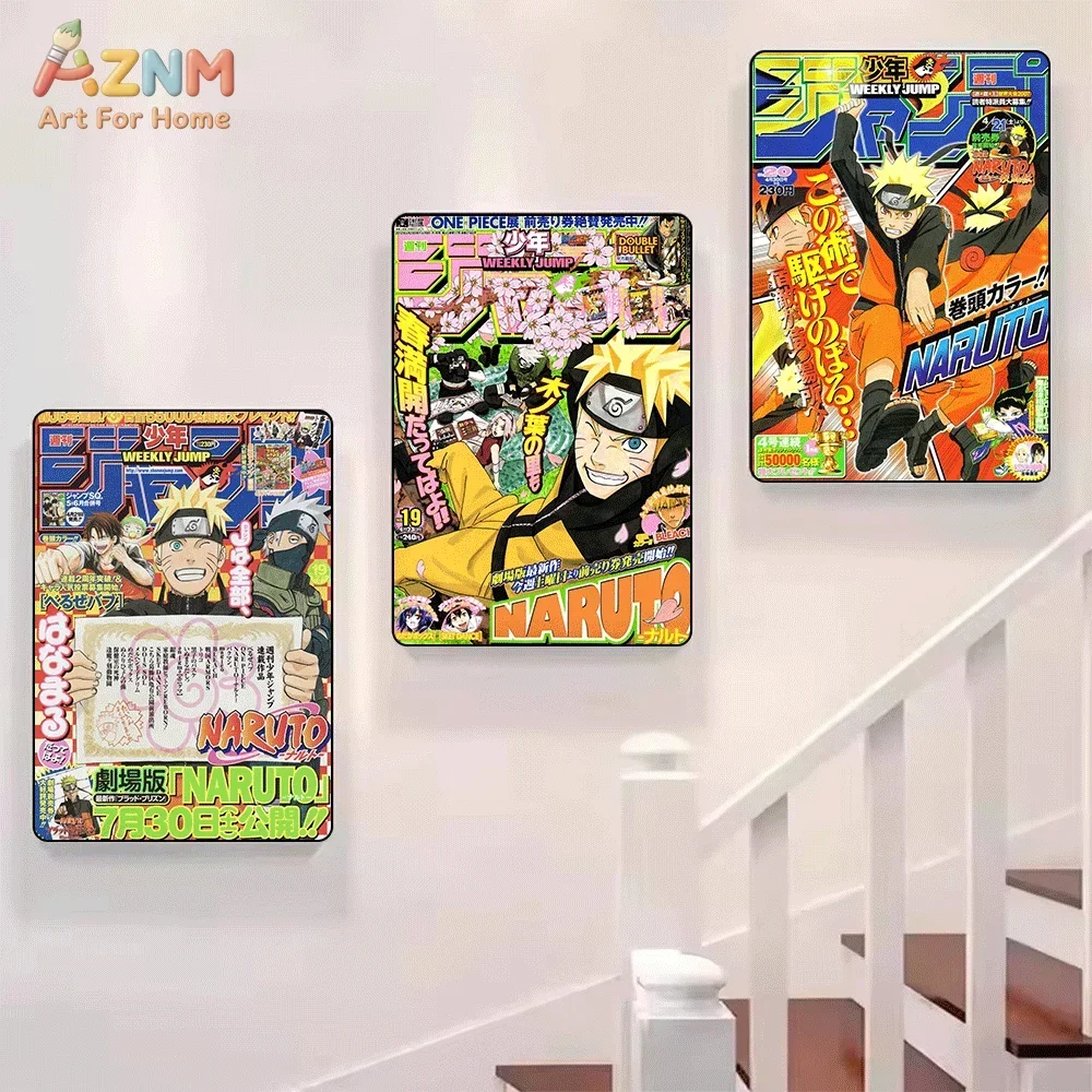 AZNM Naruto Kakashi Weekly Shonen Jump Magazine Canvas Wall Art Single Frameless Anime Print Naruto Movie Promotional Characte view 5
