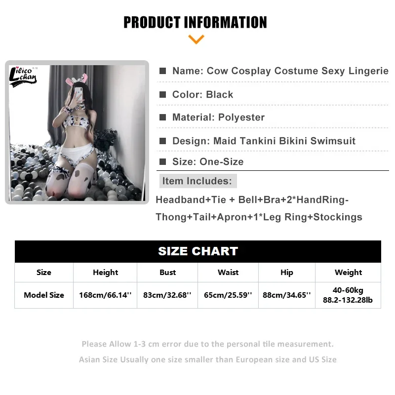 2025 New Cow Cosplay Costume Sexy Lingerie Maid Tankini Bikini Swimsuit Anime Girls Swimwear Clothing Lolita Bra And Panty s1d2g