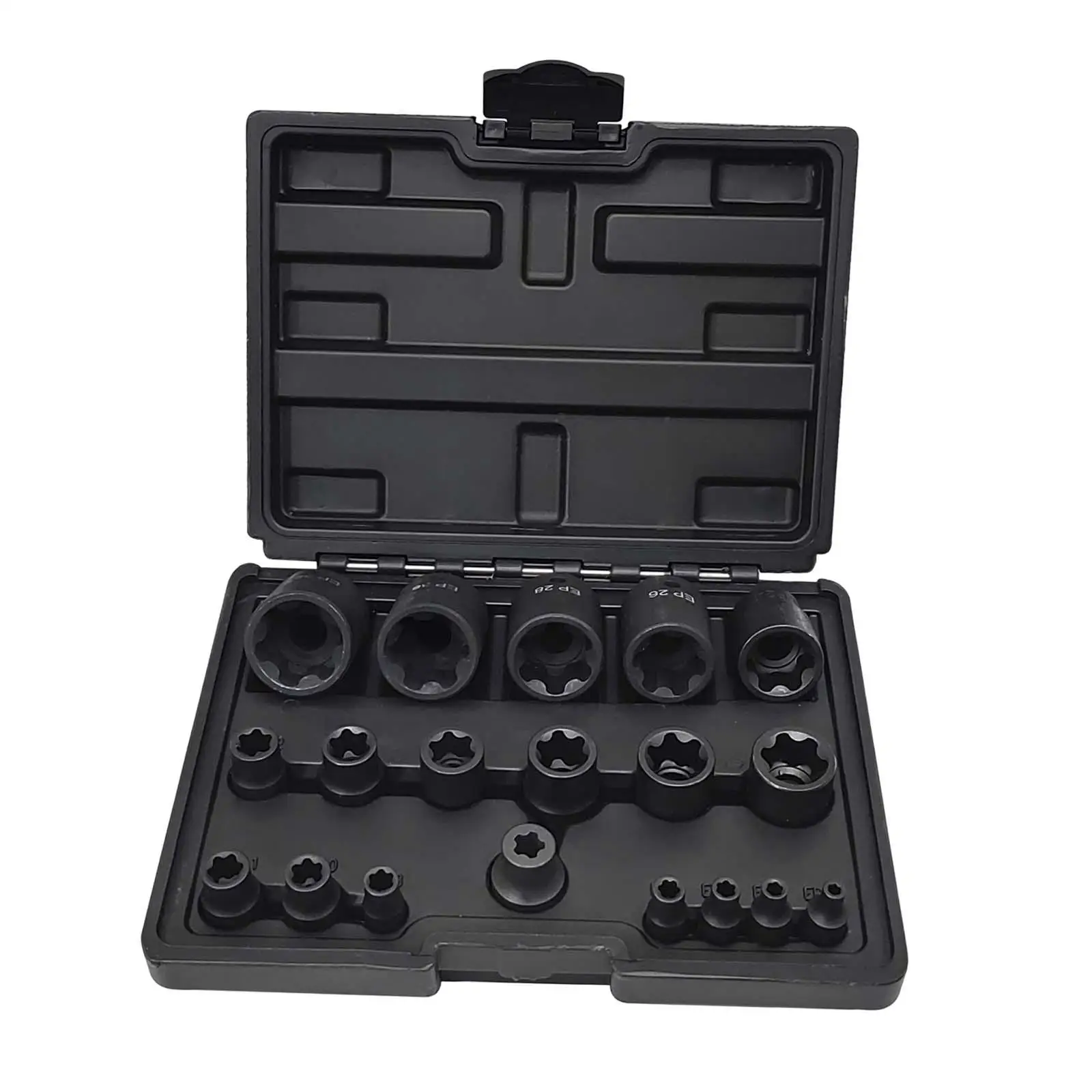 19 Pieces EP Socket Set EP4-Ep32 Durable with 1/2'' 3/8'' 1/4'' DR 6 Point