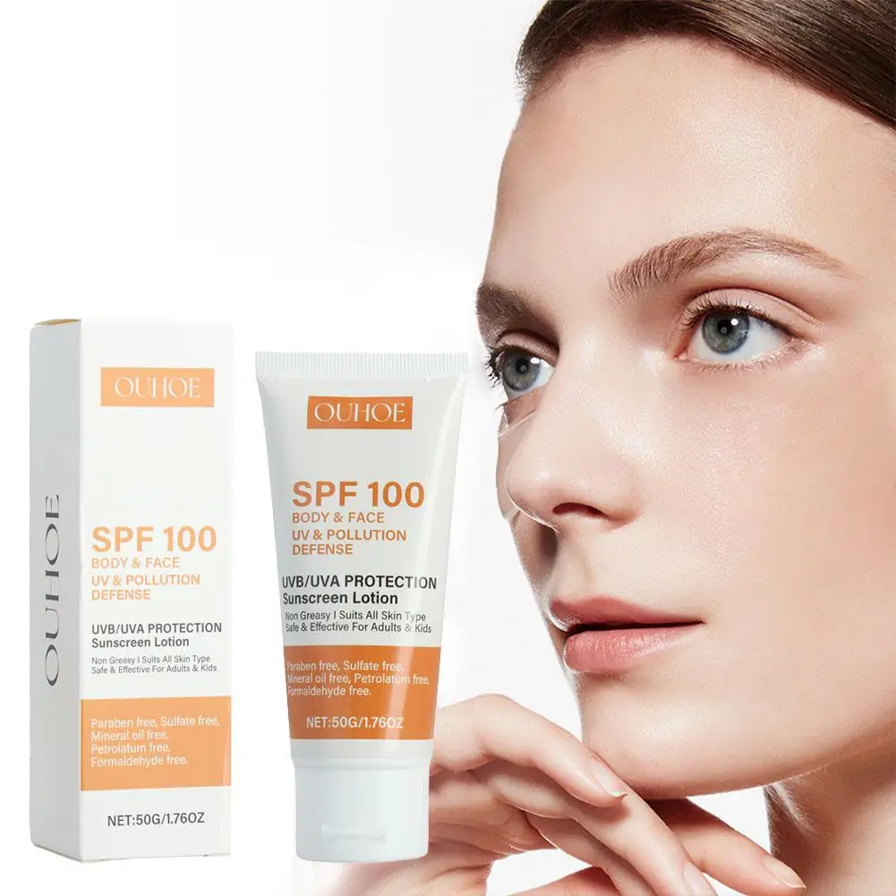 Anti Sun Sunblock Lotion - SPF100 Facial Protection, Control, Oil Ultraviolet-Proof Sweatproof Waterproof Sunscreen Cream L9Y4