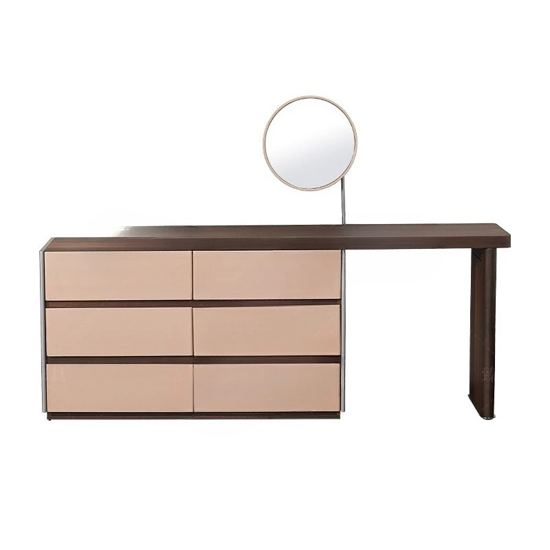 

Modern simple bedroom bedside storage chest dresser fashion retractable solid wood makeup table dual-purpose desk table