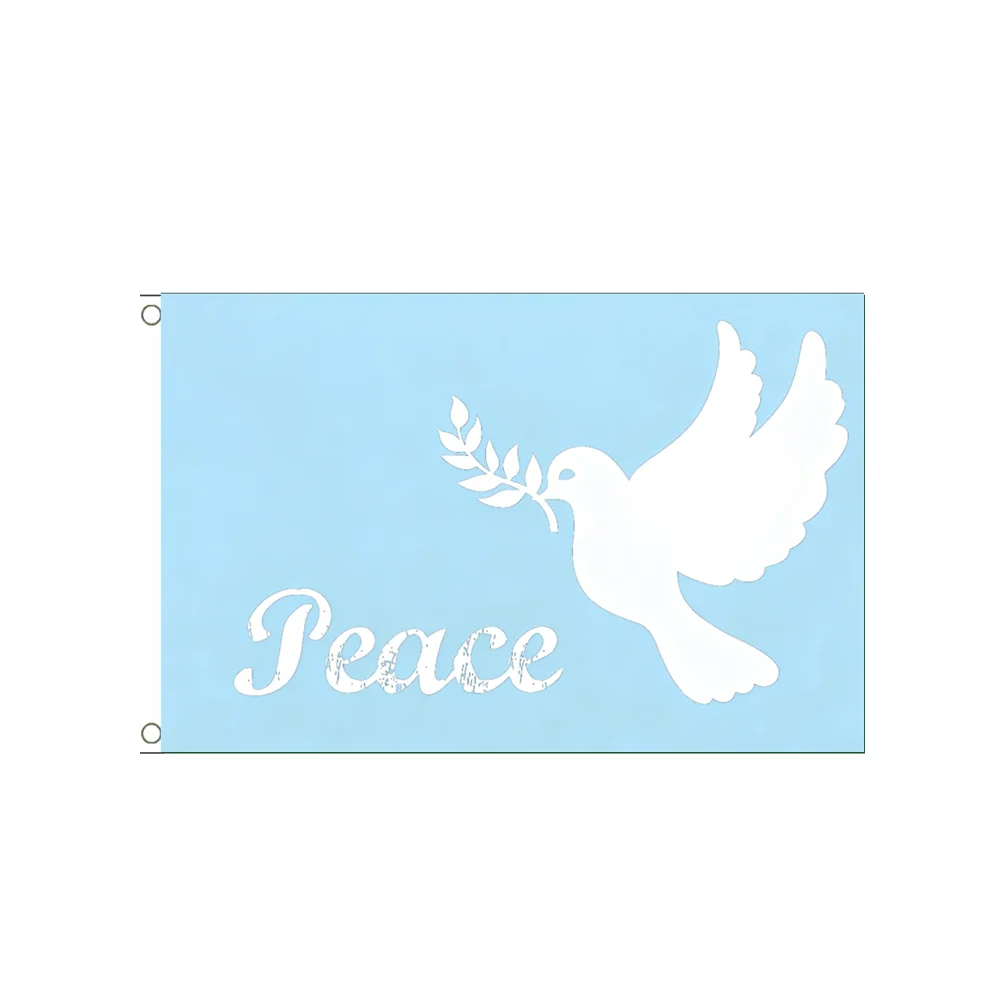 Peace Dove Olive Branch Vintage Flag 2x3ft 3x5ft Light Blue White Polyester Peace Banner Indoor Home Wall Hanging Decor