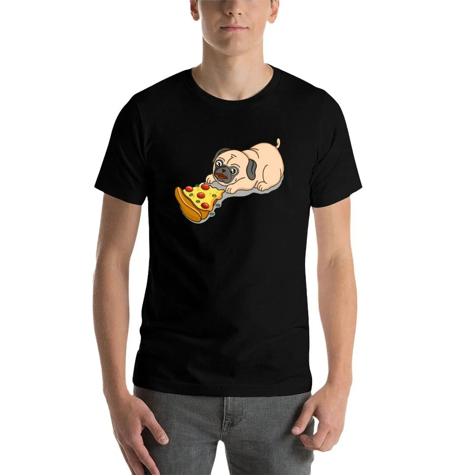 الصلصال أكل البيتزا تي شيرت مضحك تي شيرت الظلام الفكاهة تي شيرت رجل مصمم تي شيرت #3