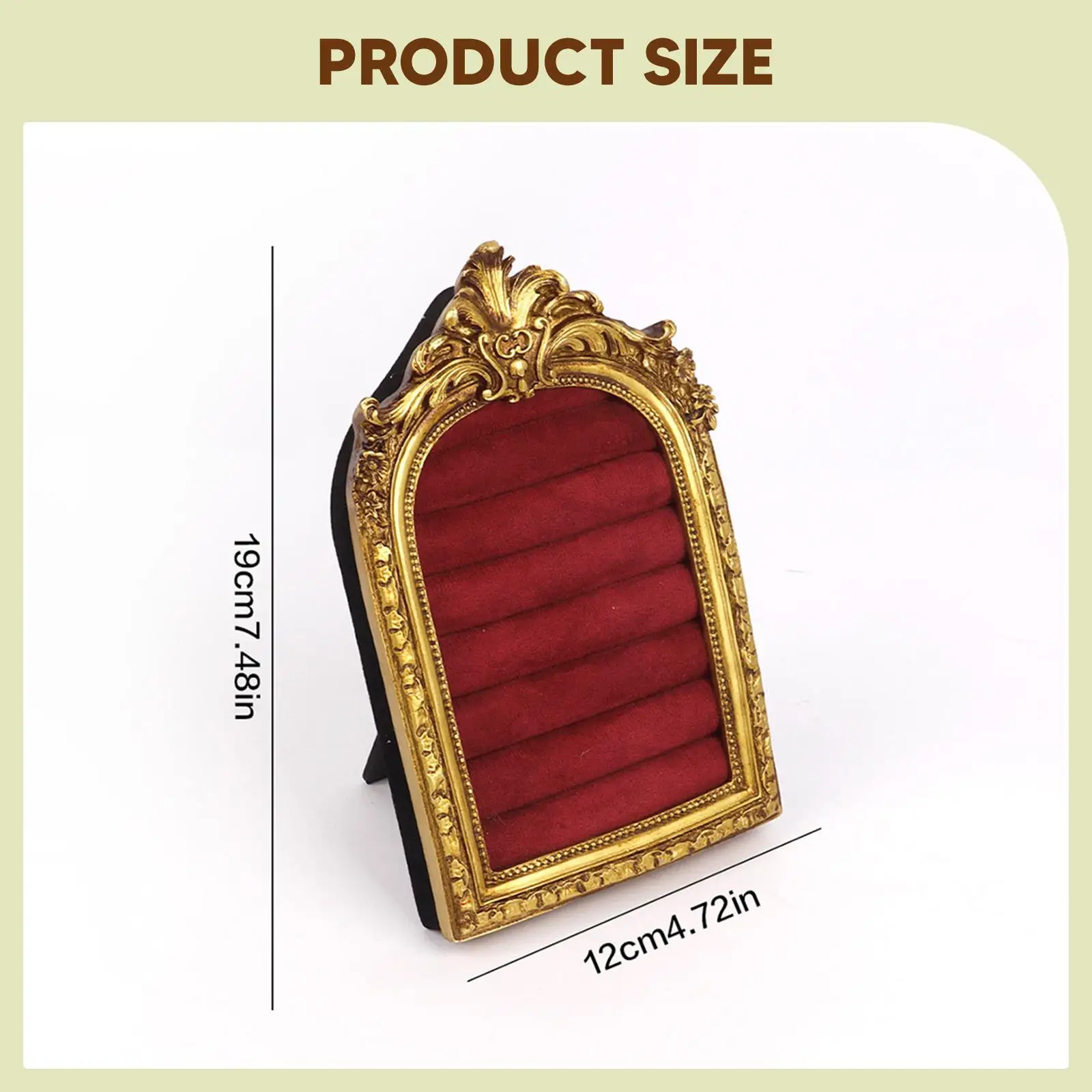 

Vintage Ring Display Stand, Earrings Organizer, Soft Lining, Earring Display Tray Baroque Ring Holder for Vendor Selling