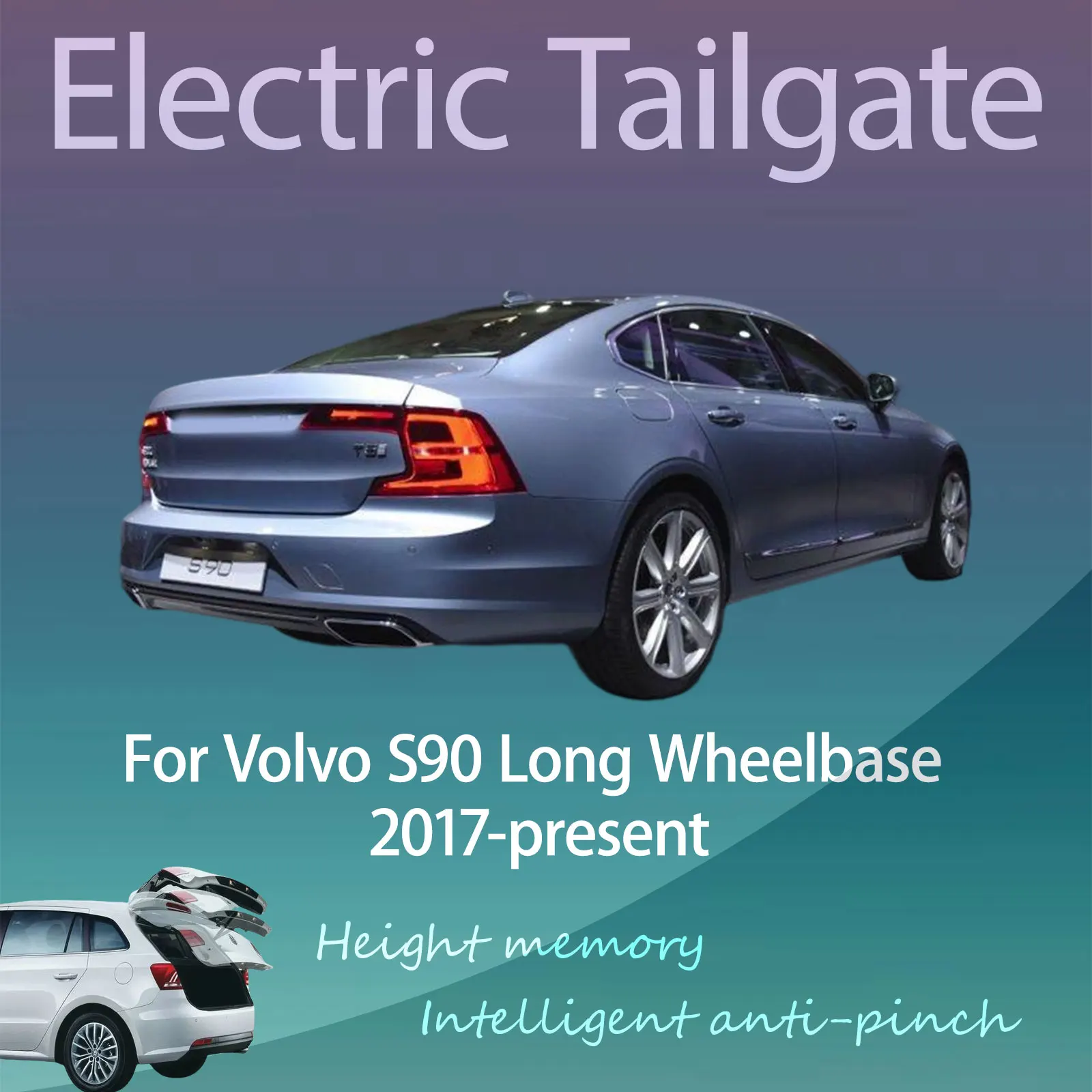 For Volvo S90 Long Wheelbase 2017-present Electric Tailgate Hands Free Operation Dual Rod Electric Trunk Suction Smart Control