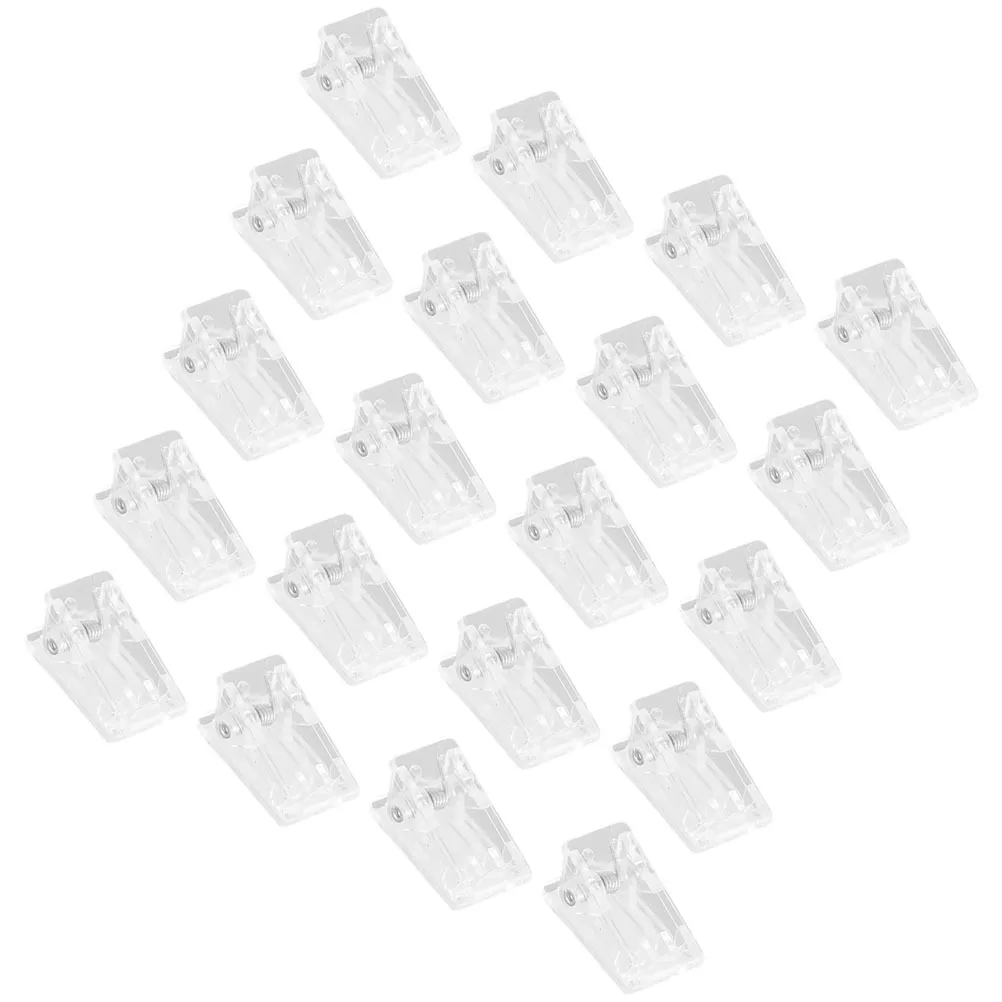 

20pcs Photo Transparent Self Adhesive Spring Clips For Wall Hanging Tapestry Id Badge Holders Plastic Small Clips