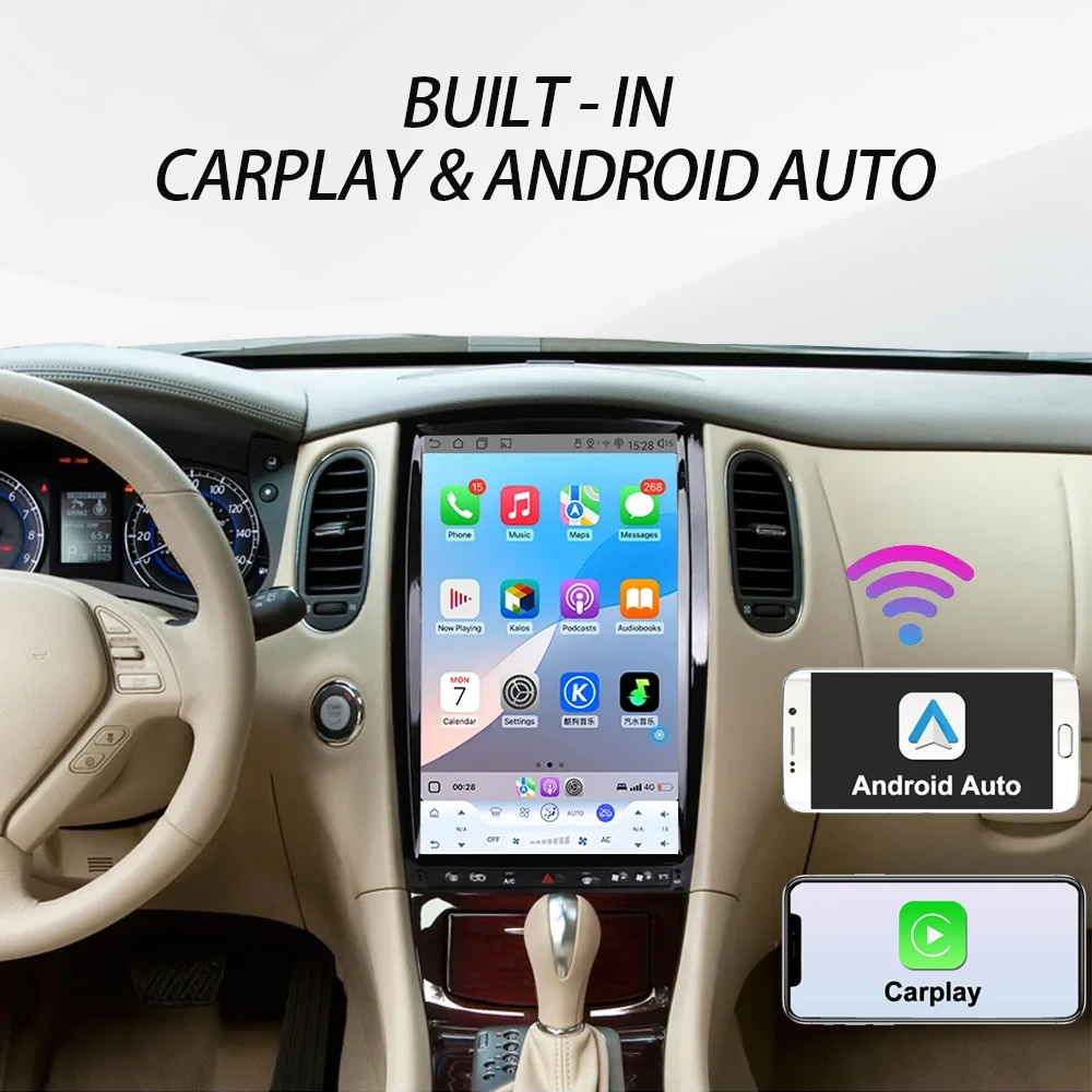 14.5 "أندرويد 15 لإنفينيتي QX50 2013-2016 ، EX25 E35 E37 EX30D 2008 - 2016 راديو السيارة الوسائط المتعددة مشغل فيديو Carplay GPS #3