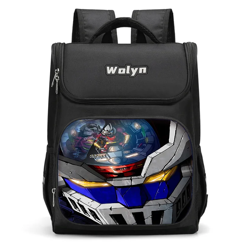 Mochila Mazinger Z manga para homens e mulheres, bolsa escolar grande, durável e multi-compartitmen, criança, meninos e meninas