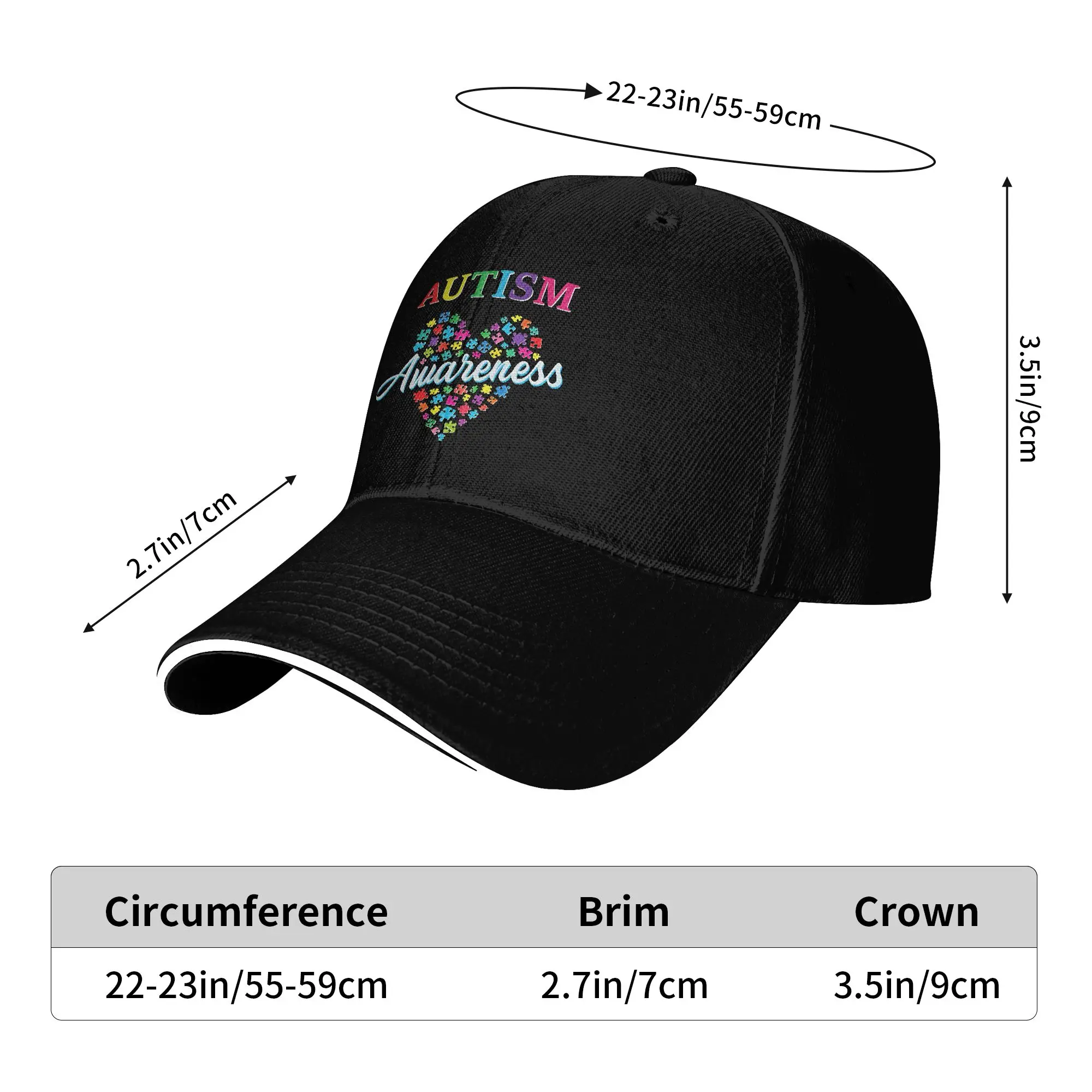 Spring Autism Awareness Day Baseball Cap  Outdoor Gym Street Style Hip Hop Hats Men Print Sun Snapback Cap