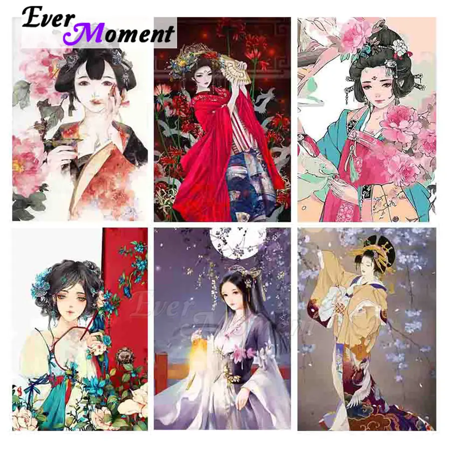 

Ever Moment Diamond Painting Ancient Beauty Woman Fairy Interior Decoration Chinese Style Best Gift DIY Mosaic S2F2773