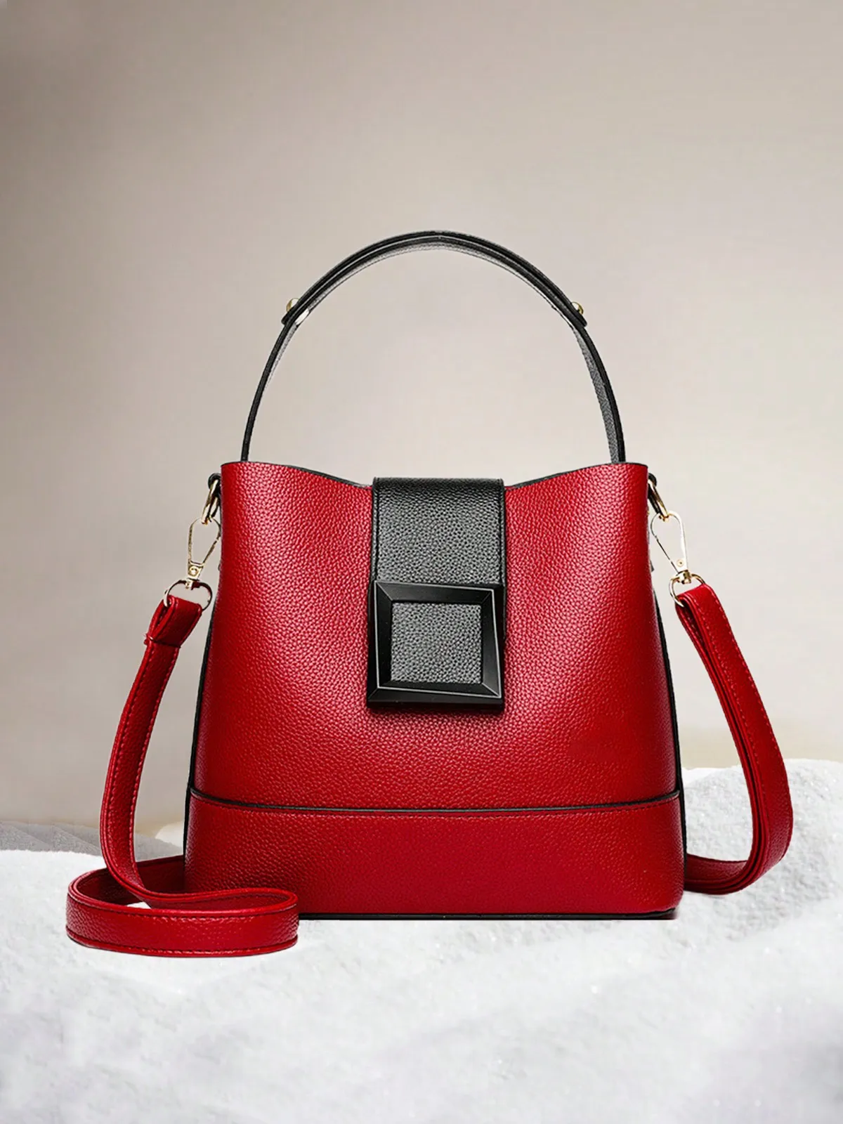 السيدات العلامة التجارية الجديدة أزياء دلو حقيبة بو تقليد الجلود الرجعية عارضة الكتف حقيبة ساعي الكلاسيكية بلون حقيبة يد