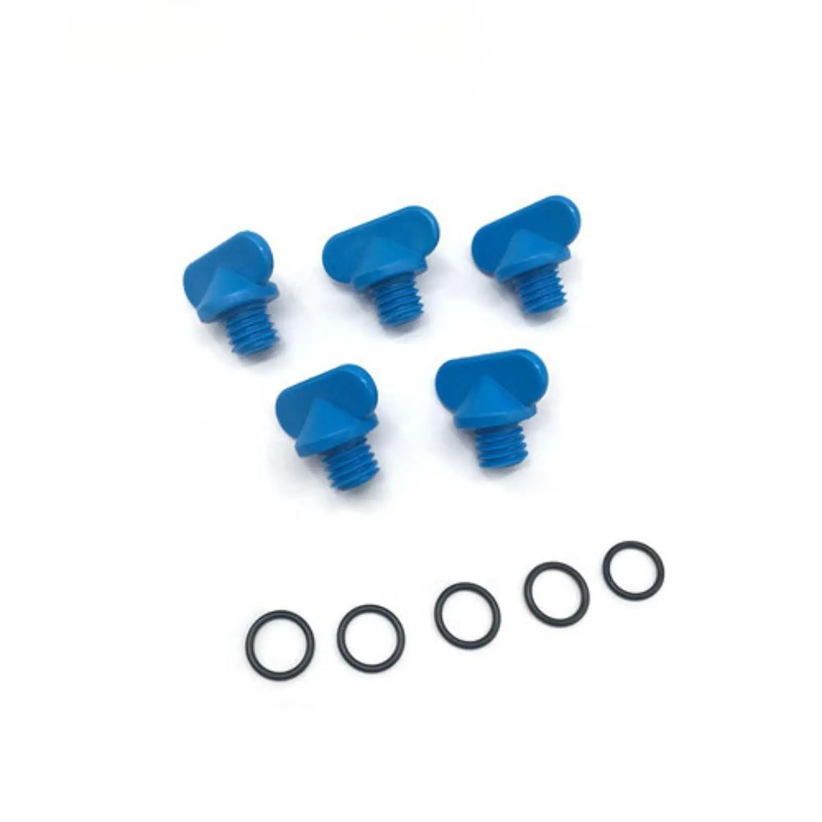 3cm Manifolds Engine Block Drain Plug Kit Blue Plastic Water Plug Screws with O Ring for Boat Engine Use