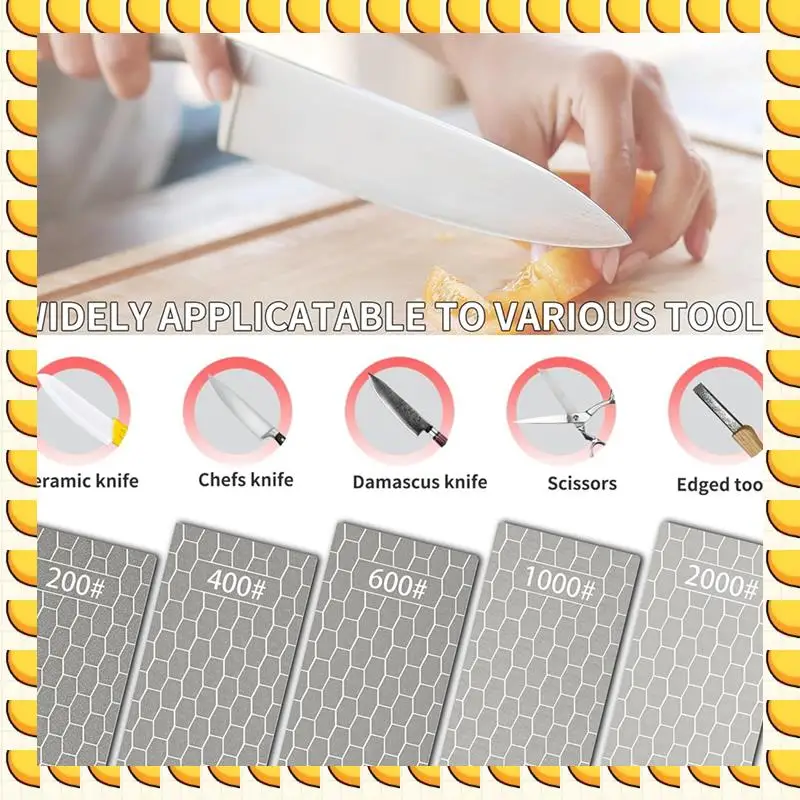 

BAAU Diamond Whetstone Set, Sharpening Discs With Honeycomb Surface Plates, Coarse To Extra Fine 200/400/600/1000/2000 Grit