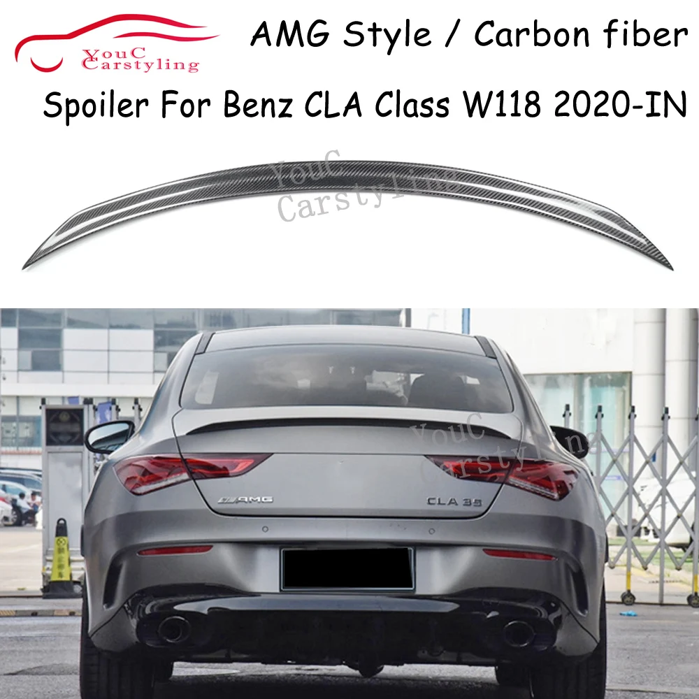 

For Mercedes CLA Class W118 C118 AMG Style Carbon Fiber Rear Trunk Wings Spoiler CLA45 CLA200 CLA220 CLA250 CLA35 2020-2023