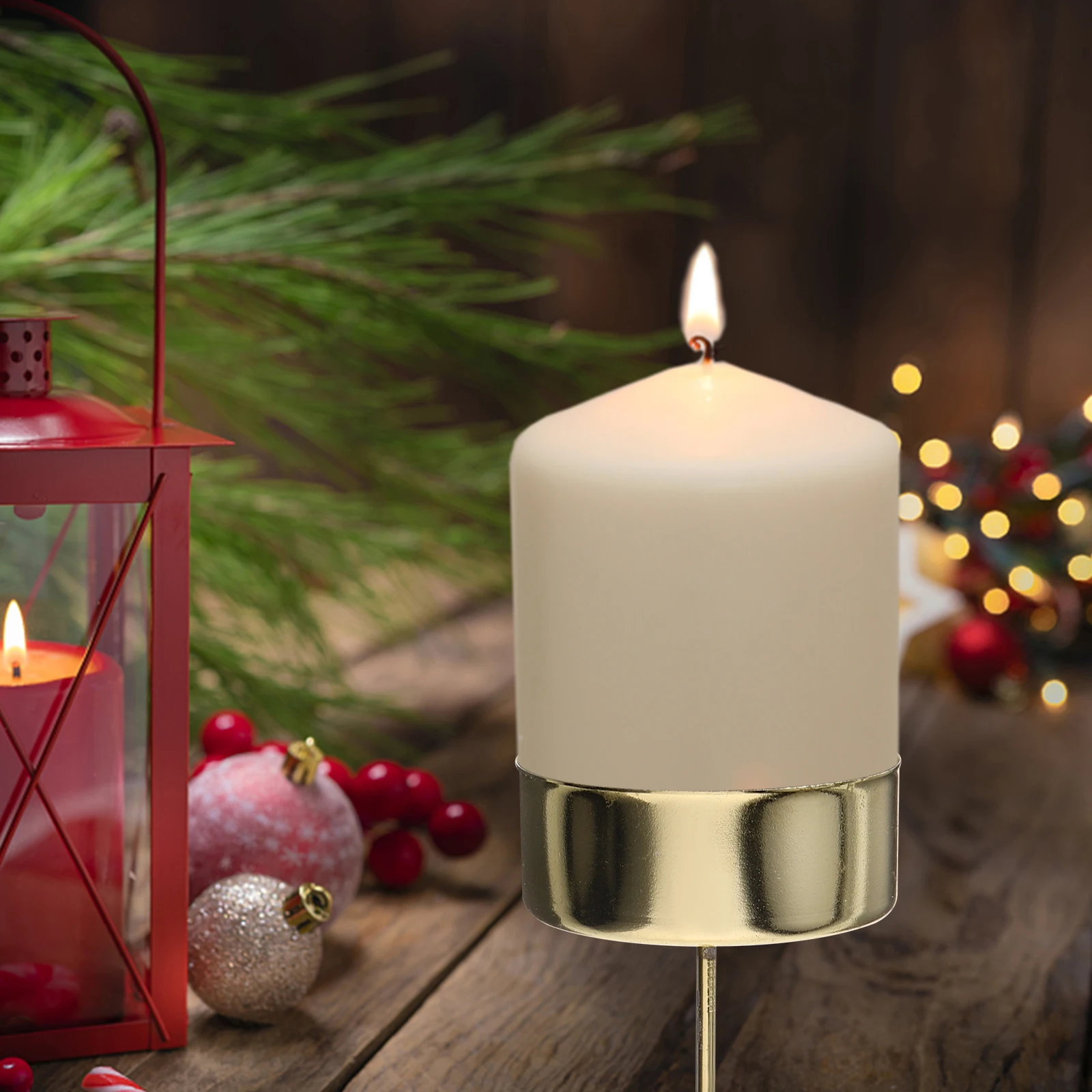 

6pcs Votive Base Tall Iron Pillar Taper Stick Party Favors Party Favors Christmas Tree Decoration Christmas Decor