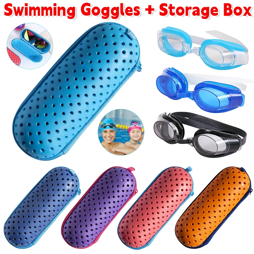 Schwimmbrillen-Aufbewahrungsbox EVA Schwimmbrillenetui Schutzbox Abdeckung Brillenschutz Schwimmausrüstung Schwimmzubehör