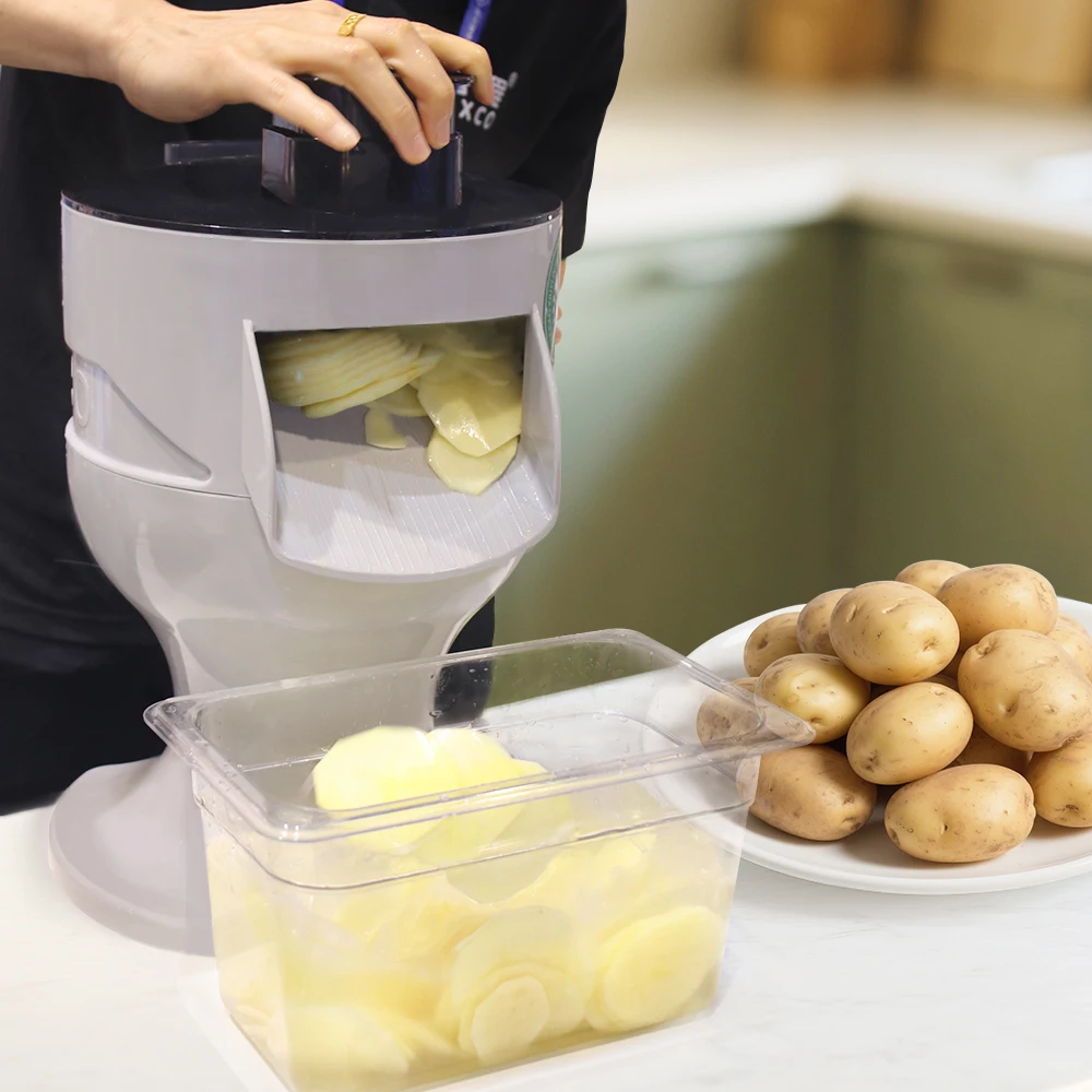 Commercial Electric Potato Chips Slicer Vegetable Ginger Slices Onion Cutter Slicing Machine