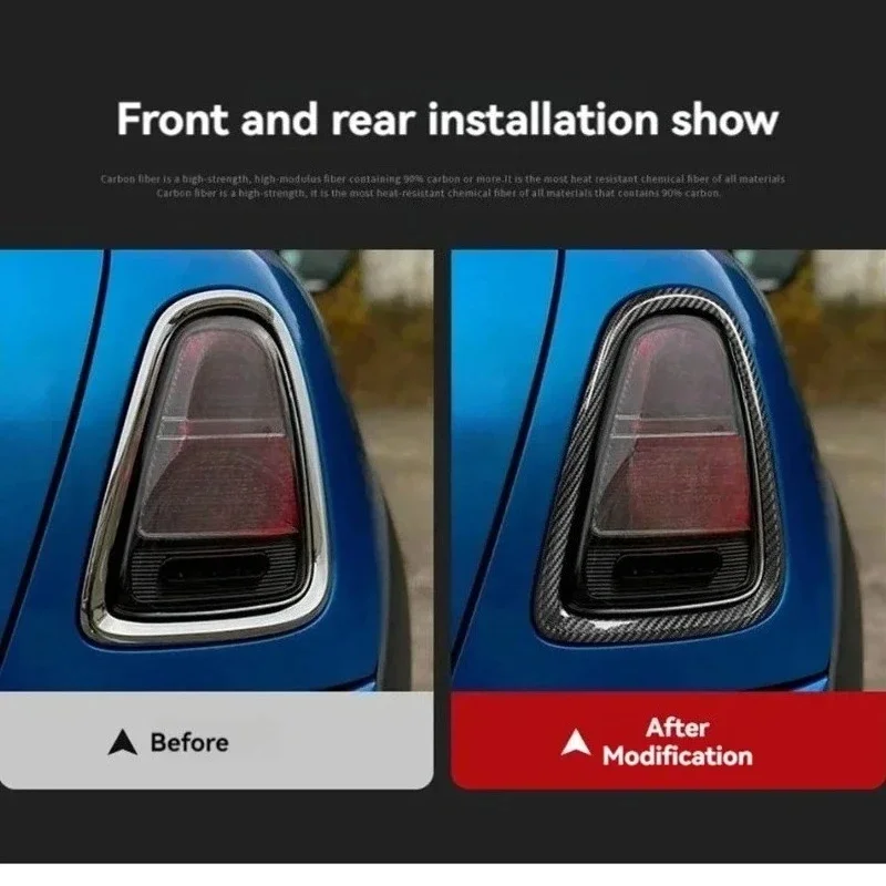 

For BMW Mini Cooper R56 R57 R58 R59 Real Dry Carbon Fiber Rear Tail Light Frame Trim Eyebrow Eyelid Cover Decoration 2007-15