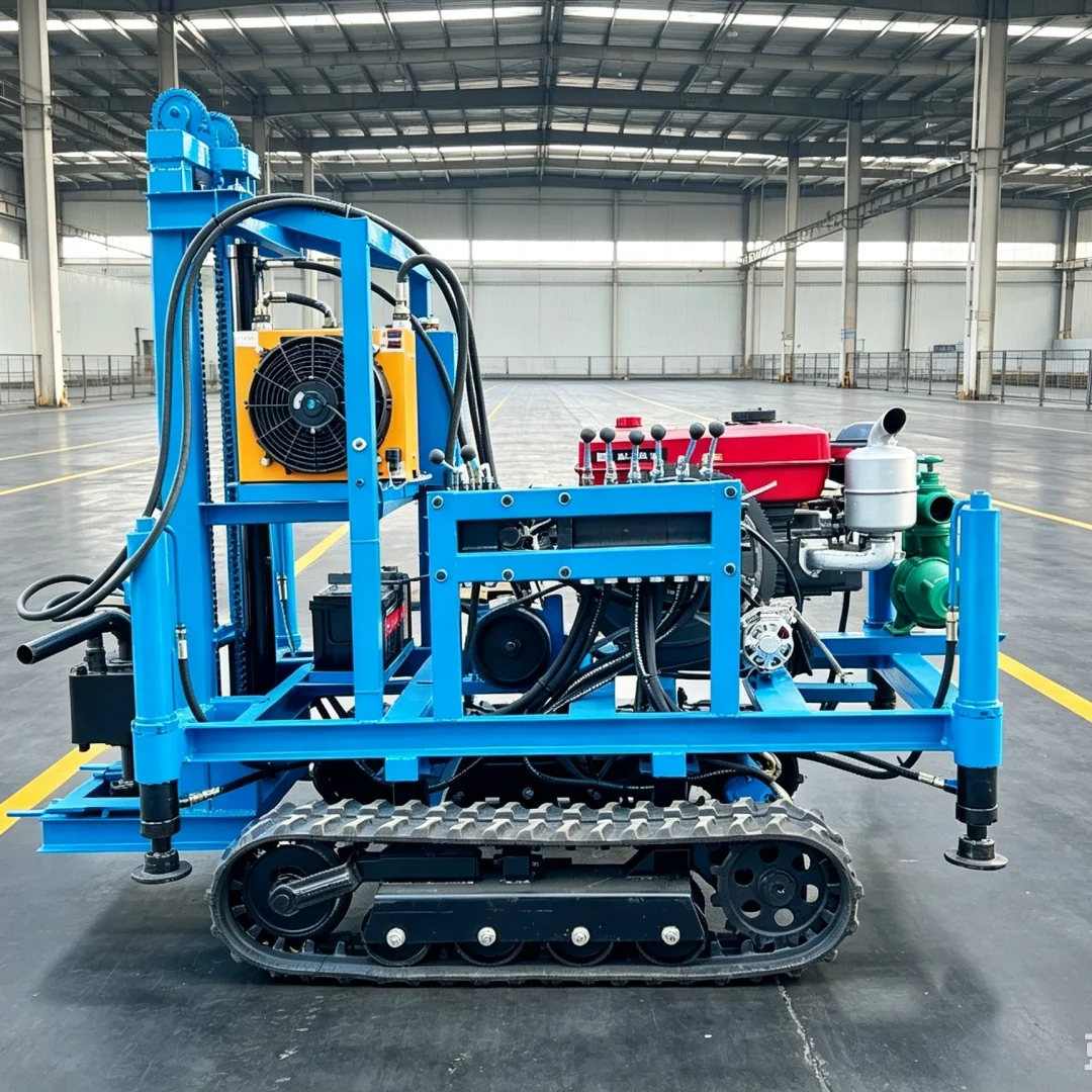 Customized Small Crawler Water Well Drilling Rig, Diesel‑hydraulic Civil & Agricultural Drilling Equipment