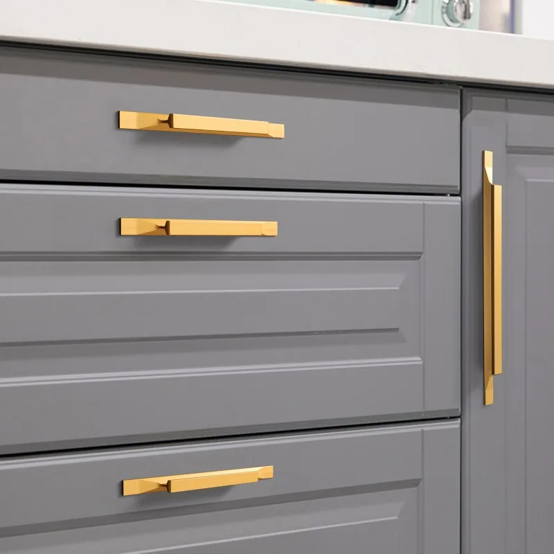 Matte Black Furniture Handles Gold Kitchen Cupboard Pulls Handles for Cabinets and Drawers Wardrobe Pulls Drawer Knobs Hardware