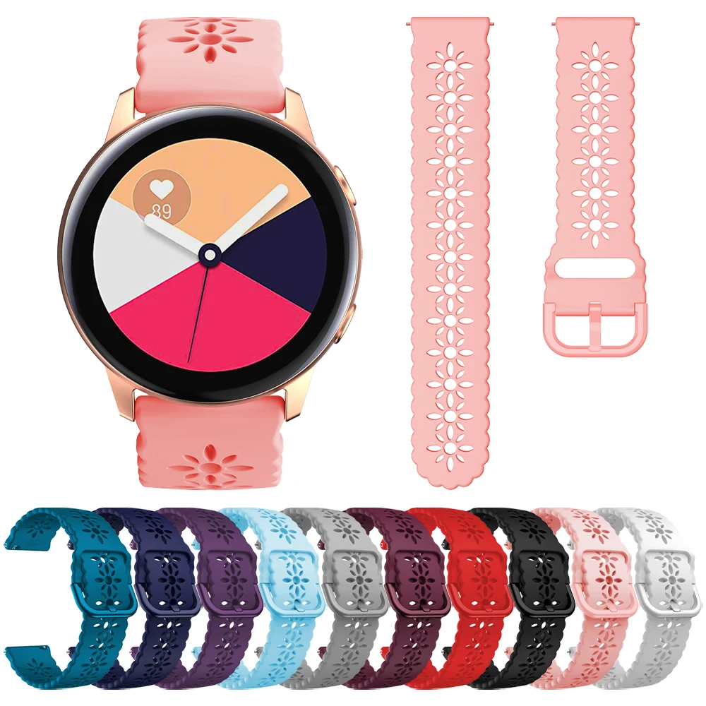 

Lace Silicone Band For Samsung Galaxy Watch Active 2/Galaxy Watch 4 44mm 40mm/Classic 42mm/46mm 20mm Strap For Women Girls