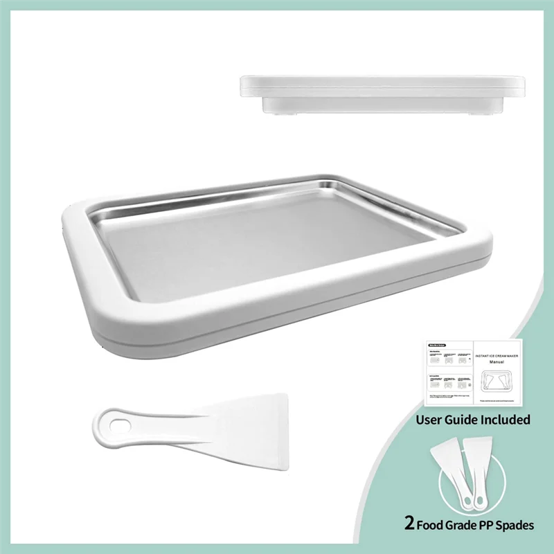 CKFAM-Compact Home Ice Cream Machine Stainless Steel Fried Ice Tray Frozen Yogurt Maker Electric Design