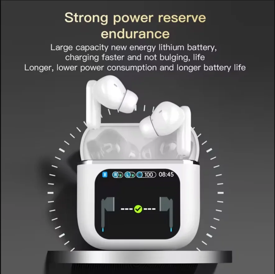Wireless Smart Bluetooth 5.4 Earphones with LED Display Gaming Headset Sport Earbuds HIFI Sound Low Latency Power Consumption